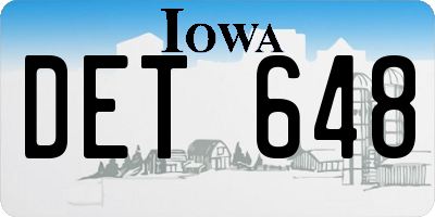 IA license plate DET648