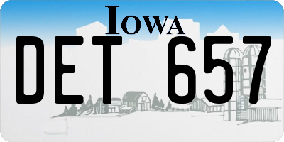 IA license plate DET657