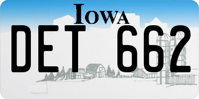 IA license plate DET662