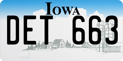 IA license plate DET663