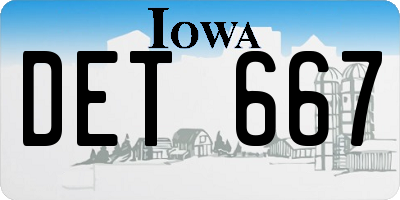 IA license plate DET667