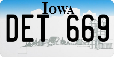 IA license plate DET669