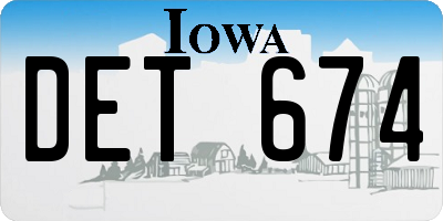 IA license plate DET674