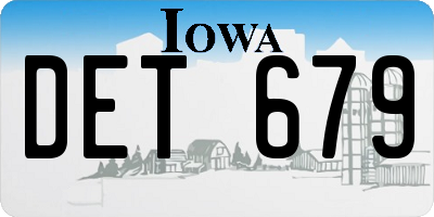 IA license plate DET679