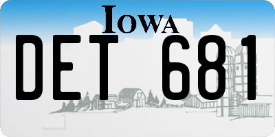 IA license plate DET681