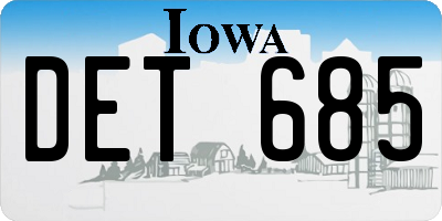 IA license plate DET685