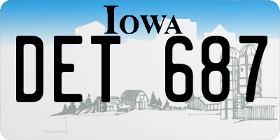 IA license plate DET687
