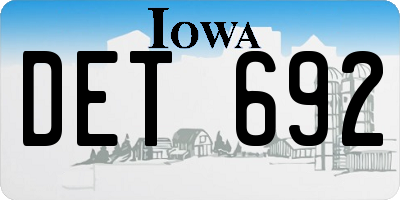 IA license plate DET692