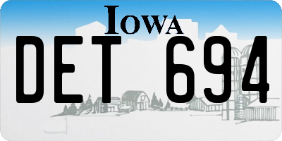 IA license plate DET694