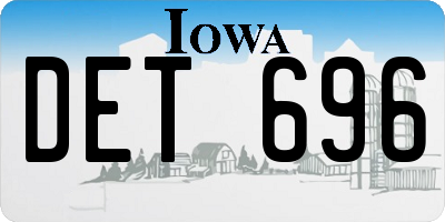 IA license plate DET696