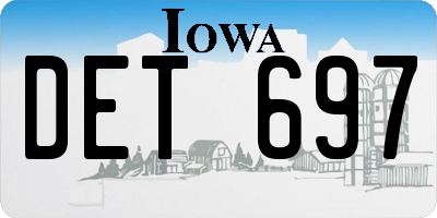 IA license plate DET697