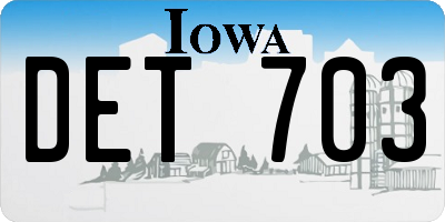 IA license plate DET703