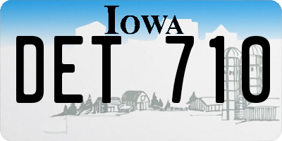 IA license plate DET710