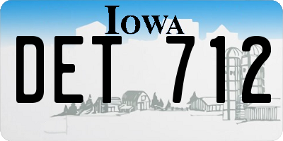 IA license plate DET712