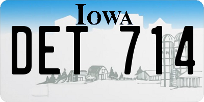 IA license plate DET714