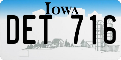 IA license plate DET716