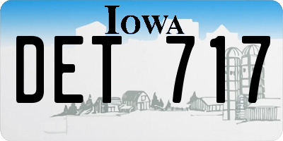 IA license plate DET717