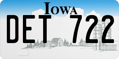 IA license plate DET722