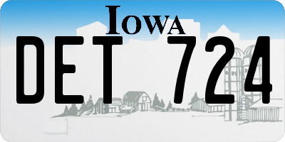 IA license plate DET724