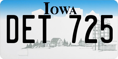 IA license plate DET725