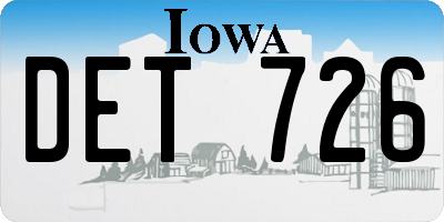 IA license plate DET726