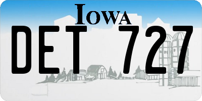 IA license plate DET727