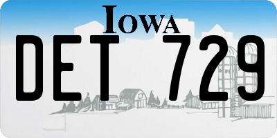 IA license plate DET729