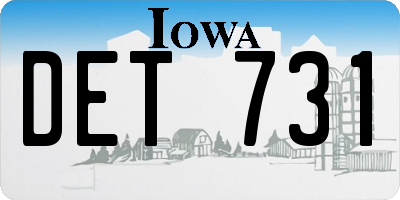 IA license plate DET731