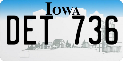 IA license plate DET736