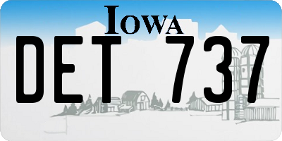 IA license plate DET737