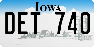 IA license plate DET740