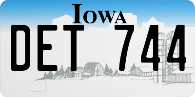 IA license plate DET744