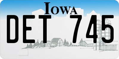 IA license plate DET745