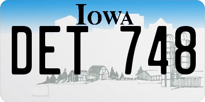 IA license plate DET748