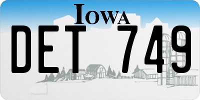 IA license plate DET749