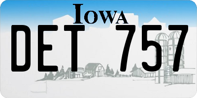 IA license plate DET757