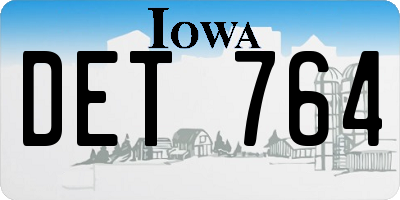 IA license plate DET764