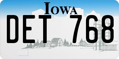 IA license plate DET768
