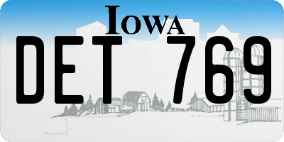 IA license plate DET769