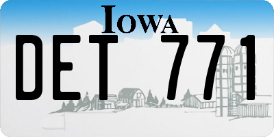 IA license plate DET771