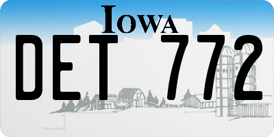 IA license plate DET772