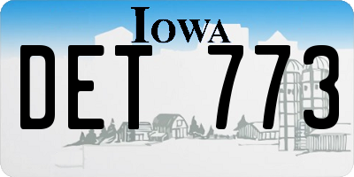 IA license plate DET773