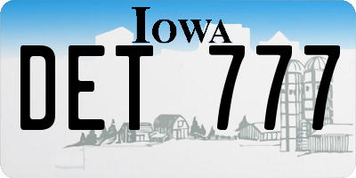 IA license plate DET777