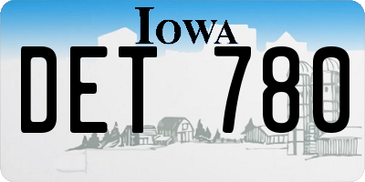 IA license plate DET780