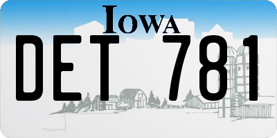 IA license plate DET781
