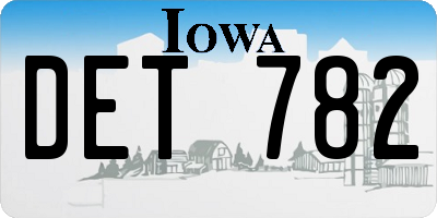 IA license plate DET782