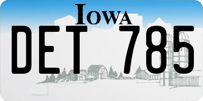 IA license plate DET785
