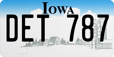IA license plate DET787
