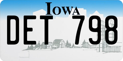 IA license plate DET798