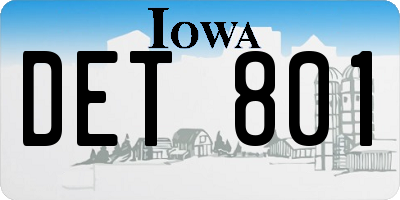 IA license plate DET801